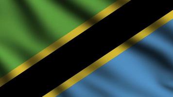 bandera de tanzania ondeando en el viento con fondo de estilo 3d foto