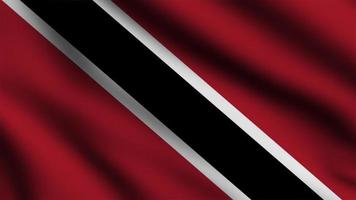 Trinidad and Tobago flag waving in the wind with 3d style background photo