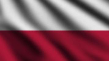 Poland flag blowing in the wind. Full page flying flag. 3d illustration photo