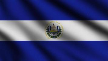 El Salvador flag waving in the wind with 3d style background photo