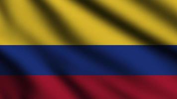 Colombia flag blowing in the wind. Full page  flying flag. 3d illustration photo