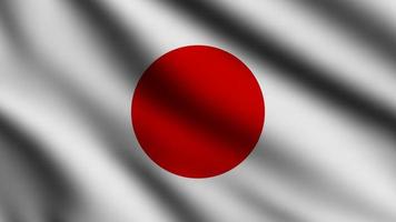 bandera japonesa ondeando al viento. bandera voladora de página completa. ilustración 3d foto