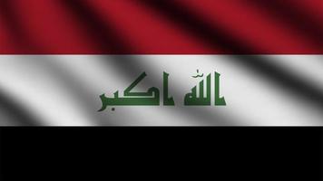 Iraq flag waving in the wind with 3d style background photo