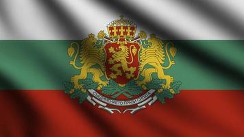 Bulgaria flag waving in the wind with 3d style background photo