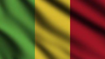 Mali flag waving in the wind with 3d style background photo