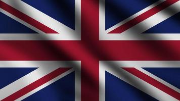 United Kingdom  flag waving in the wind with 3d style background photo