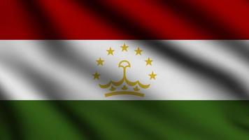 Tajikistan flag waving in the wind with 3d style background photo