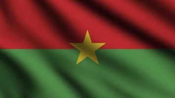 Burkina faso flag waving in the wind with 3d style background photo
