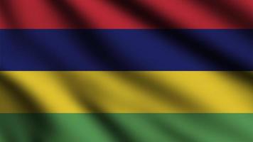 Mauritius flag waving in the wind with 3d style background photo