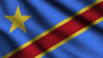 Congo flag waving in the wind with 3d style background photo