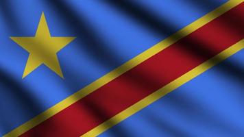 Congo flag waving in the wind with 3d style background photo