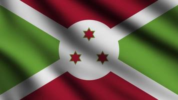 Burundi flag waving in the wind with 3d style background photo