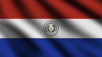 Paraguay flag blowing in the wind. Full page flying flag. 3d illustration photo
