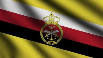 Brunei flag waving in the wind with 3d style background photo