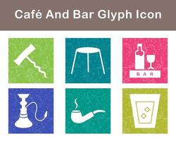 café y bar vector icono conjunto