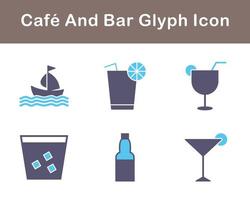 café y bar vector icono conjunto