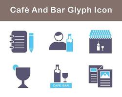 café y bar vector icono conjunto