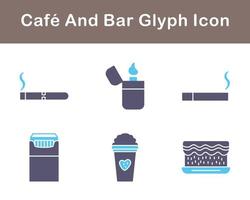 café y bar vector icono conjunto