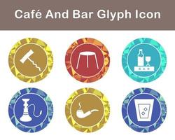 café y bar vector icono conjunto