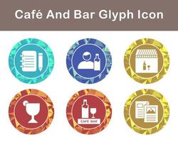 café y bar vector icono conjunto