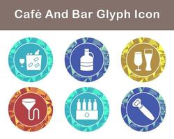 café y bar vector icono conjunto