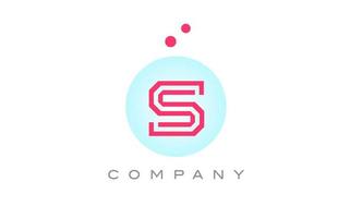 blue pink S alphabet letter logo icon design with dots. Creative template for business and company vector
