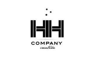 HH black and white combination alphabet bold letter logo with dots. Joined creative template design for company and business vector