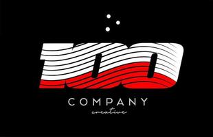 100 número logo con rojo blanco líneas y puntos corporativo creativo modelo diseño para negocio y empresa vector