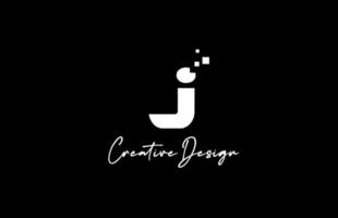 j alfabeto letra logo icono diseño con puntos y negro y blanco color. creativo modelo para negocio y empresa vector