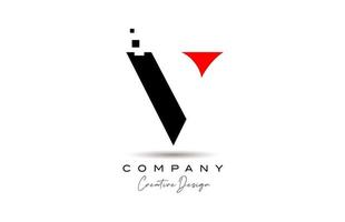 rojo negro v alfabeto letra logo icono diseño con puntos creativo modelo para negocio y empresa vector