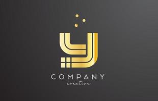 gold golden Y alphabet letter logo with dots. Corporate creative template design for company and business vector