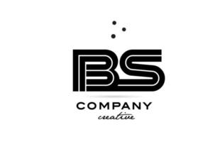 BS black and white combination alphabet bold letter logo with dots. Joined template design for business and company vector