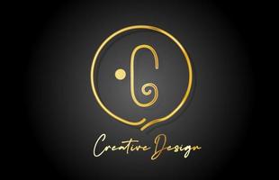 G gold yellow alphabet letter logo icon design with luxury vintage style. Golden creative template for company and business vector