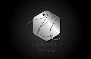 plata gris norte alfabeto letra logo icono diseño con metal y elegante estilo. creativo polígono modelo para negocio y empresa vector