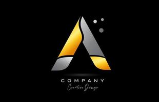 un amarillo dorado alfabeto letra logo icono diseño con gris color. creativo modelo para empresa y negocio vector