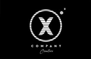 X alfabeto letra logo icono diseño con negro y blanco línea raya. creativo modelo para negocio y empresa vector