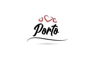 porto europeo ciudad tipografía texto palabra con amor. mano letras estilo. moderno caligrafía texto vector