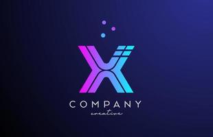 blue pink X alphabet letter logo with dots. Corporate creative template design for business and company vector