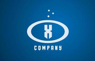 blanco azul X elipse alfabeto negrita letra logo con puntos corporativo creativo modelo diseño para negocio y empresa vector