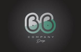 66 green grey number logo icon design. Creative template for company and business vector