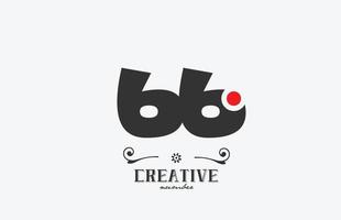 gris 66 número logo icono diseño con rojo punto. creativo modelo para empresa y negocio vector