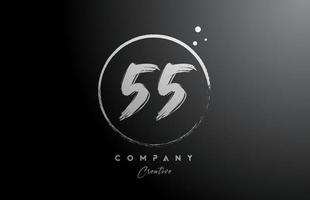 negro blanco 55 número letra logo icono diseño con puntos y círculo. creativo degradado modelo para empresa y negocio vector