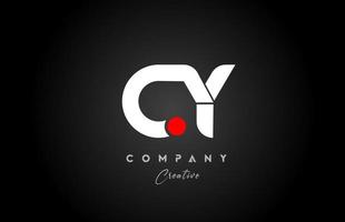 red white alphabet letter CY C Y combination for company logo. Suitable as logotype vector