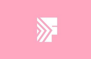 pink geometric F alphabet letter logo icon with line design. Creative template for business and company vector