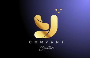 oro dorado y alfabeto letra logo icono diseño. amarillo azul color con puntos creativo modelo para empresa y negocio vector