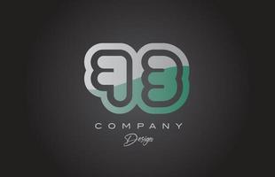 73 green grey number logo icon design. Creative template for company and business vector
