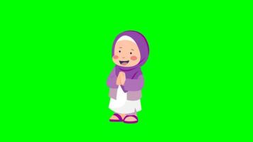 Happy muslim Woman celebrating Eid mubarak