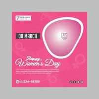 happy women day social media flyer design vector