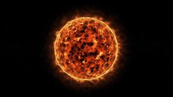 4k Sun Solar Atmosphere on star background. 3D Render video