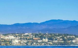 Beautiful city seascape landscape natural panorama view Puerto Escondido Mexico. photo